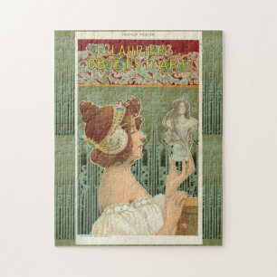 Art nouveau kvinna fransk konst henri livemont pussel