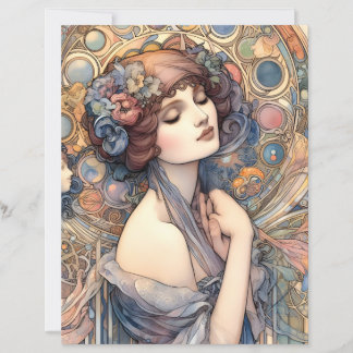 Art Nouveau kvinna porträtt Scrapbook papper