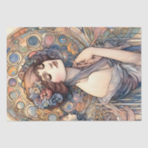 Art Nouveau Kvinnor Tissuepapper för konsthantverk