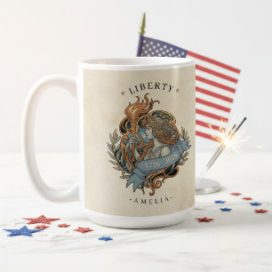 Art Nouveau Lady Liberty USA 250 Motiv ID1303 Kaffemugg