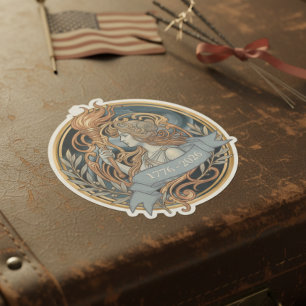 Art Nouveau Lady Liberty USA 250 Motiv ID1303 Klistermärken
