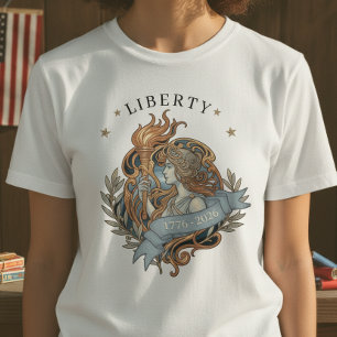 Art Nouveau Lady Liberty USA 250 Motiv ID1303 T Shirt