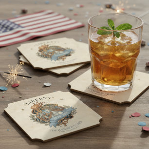 Art Nouveau Lady Liberty USA 250 Motiv ID1303 Underlägg Papper