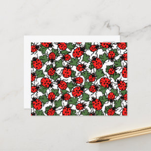 Art nouveau Ladybug Insektra Mönster Vykort