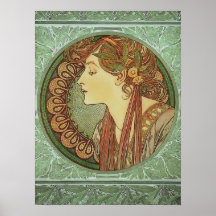 Art nouveau Laurel av Alphonse Mucha