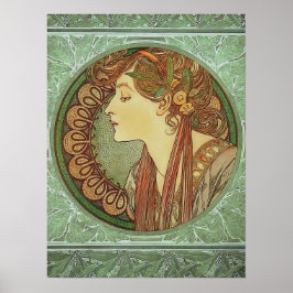 Art nouveau Laurel av Alphonse Mucha Poster