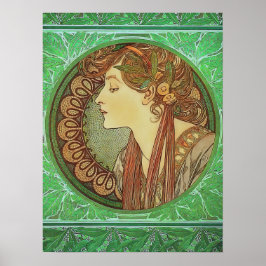 Art nouveau Laurel av Alphonse Mucha Poster