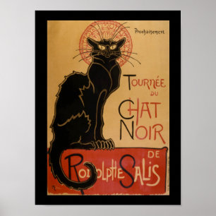 Art nouveau Le Chatta Noir Vintage Black Cat Poster