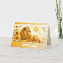 Art Nouveau Leo Zodiak Gratulationskort Tack Kort