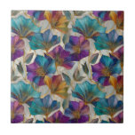 Art nouveau lila clematis kakelplatta<br><div class="desc">Söt Art nouveau lila clematis keramiskt plattor.</div>