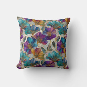 Art nouveau lila clematis kudde