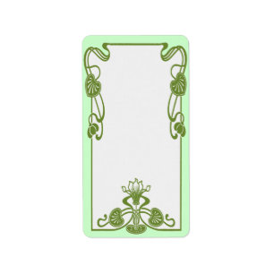 Art nouveau lilja adressetikett