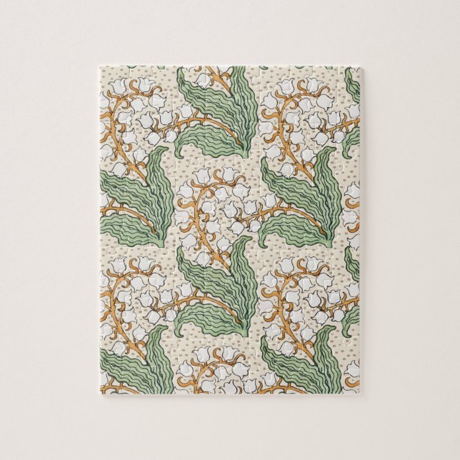 Art nouveau liljekonvalj blomster mönster LRG Pussel (Vertikal)