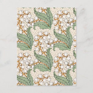 Art nouveau liljekonvalj blomster mönster LRG Vykort