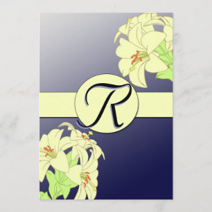 Art Nouveau Lillies Bröllopsinbjudan Inbjudningar