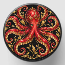 Art Nouveau Ljusstake – Eva den rubinröda bläckfis