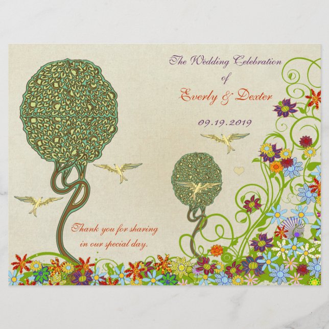 Art nouveau Love Bird Bröllop (Framsida)