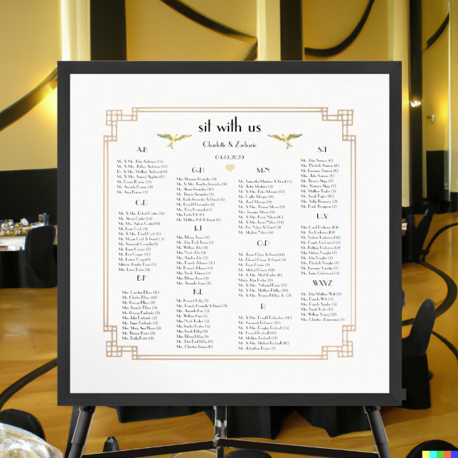 Art nouveau Love Bird Bröllop Poster (Skapare uppladdad)