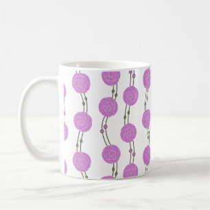 Art Nouveau Mackintosh Rosa Ränder Rosa Kaffemugg