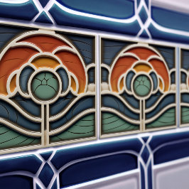 Art Nouveau Mackintosh Rose Ceramic Tile Kakelplatta