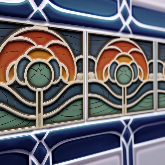 Art Nouveau Mackintosh Rose Keramisk Kakel (Skapare uppladdad)