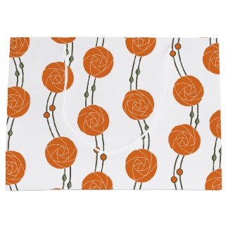 Art Nouveau Mackintosh Rose Stripes Orange