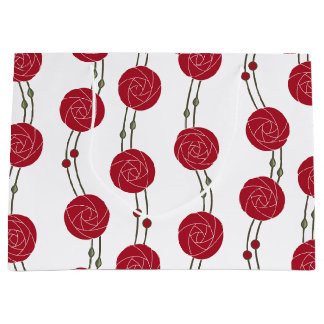 Art Nouveau Mackintosh Rose Stripes Red