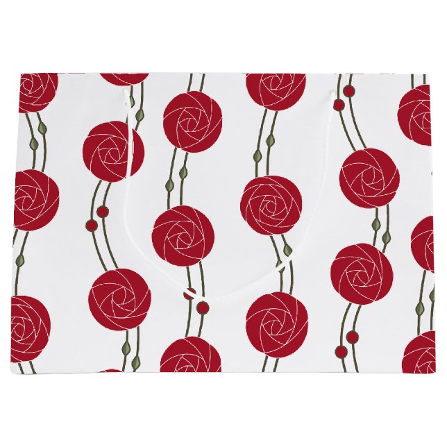 Art Nouveau Mackintosh Rose Stripes Red (Framsidan)