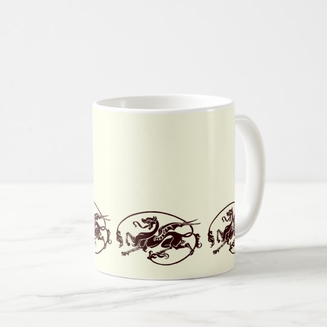 Art nouveau Magic Dragon Design Kaffemugg (Framsida höger)
