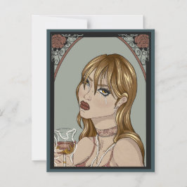 Art Nouveau Magnetisk Inbjudningskort