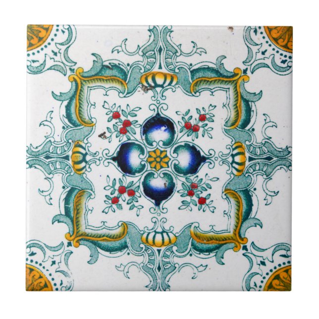 Art nouveau Majolica Tile Mönster Kakelplatta (Framsidan)