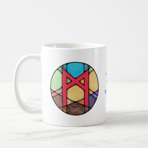 Art Nouveau Mannaz Runmugg – MÄNSKLIGHET! Kaffemugg