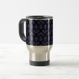 Art nouveau-marinblått och Guld Resemugg