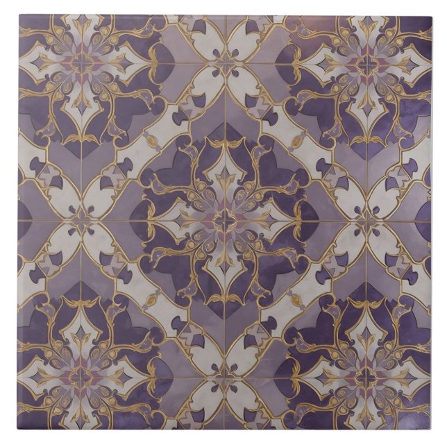 Art Nouveau Marockanskt Mönster Keramiska Plattor Kakelplatta (Framsidan)