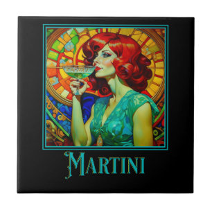 Art nouveau Martini Kakelplatta