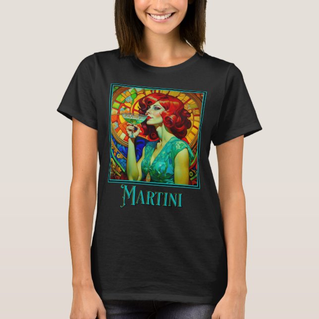 Art nouveau Martini T Shirt (Framsida)