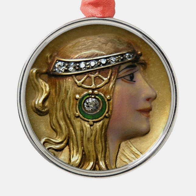 Art nouveau Medallion Julgransprydnad Metall (Framsidan)