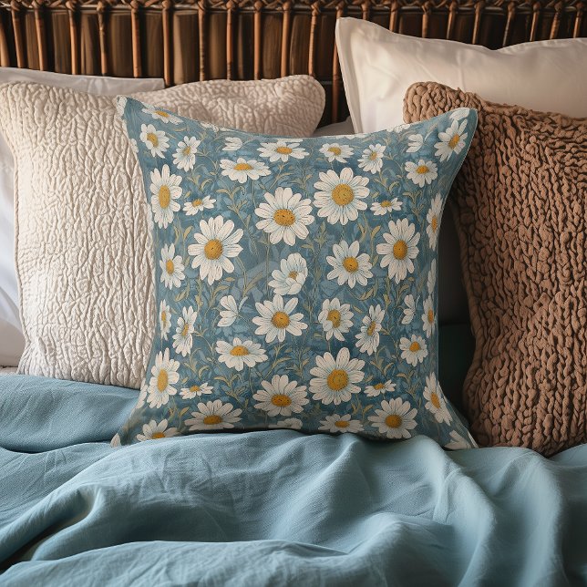 Art nouveau Medium Shasta Daisy Kudde (Skapare uppladdad)
