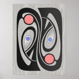 Art Nouveau Mid-Century MashUp 18x24 Poster