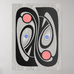 Art Nouveau Mid-Century MashUp 18x24 Poster