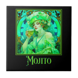 Art nouveau Mojito Kakelplatta