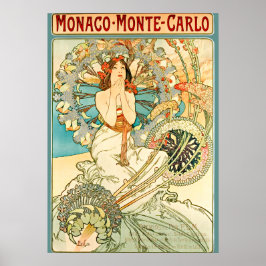 Art nouveau Monaco Monte Carlo av Alphonse Mucha Poster