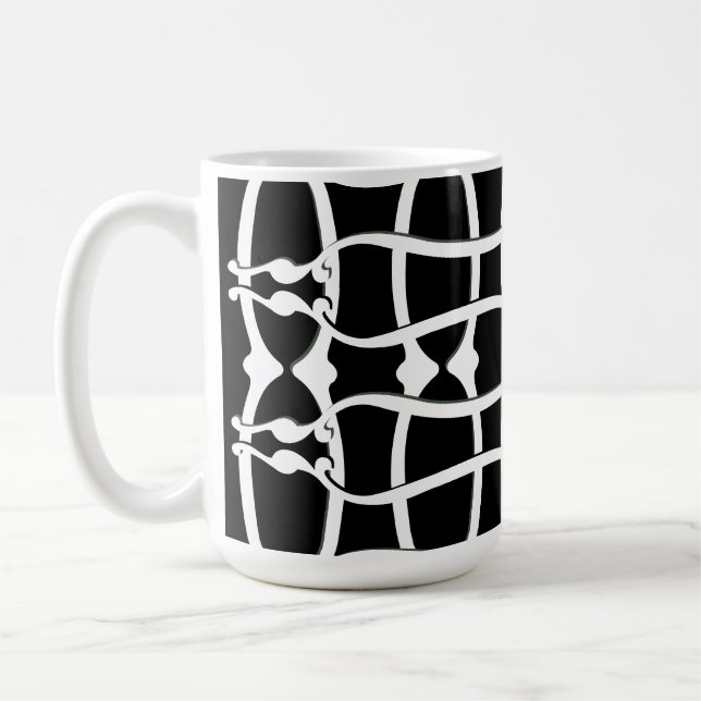 Art nouveau monokrom mönster kaffemugg (Vänster)
