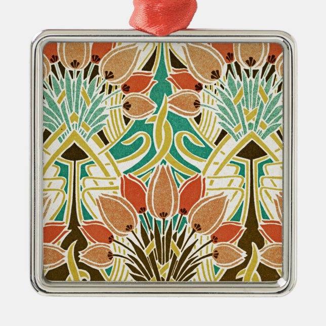 Art nouveau mönster #11 julgransprydnad metall (Framsidan)