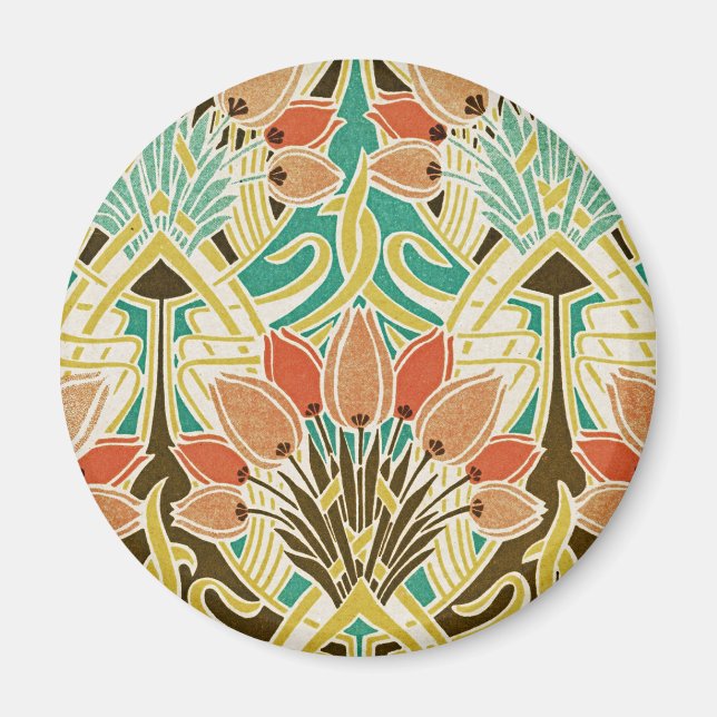 Art nouveau mönster #11 magnet (Framsidan)