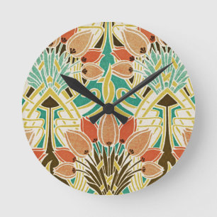 Art nouveau mönster #11 rund klocka