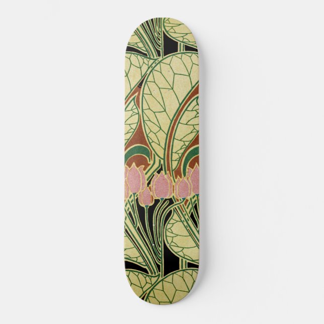 art nouveau mönster #1 skateboard bräda 20,5 cm (Framsida)
