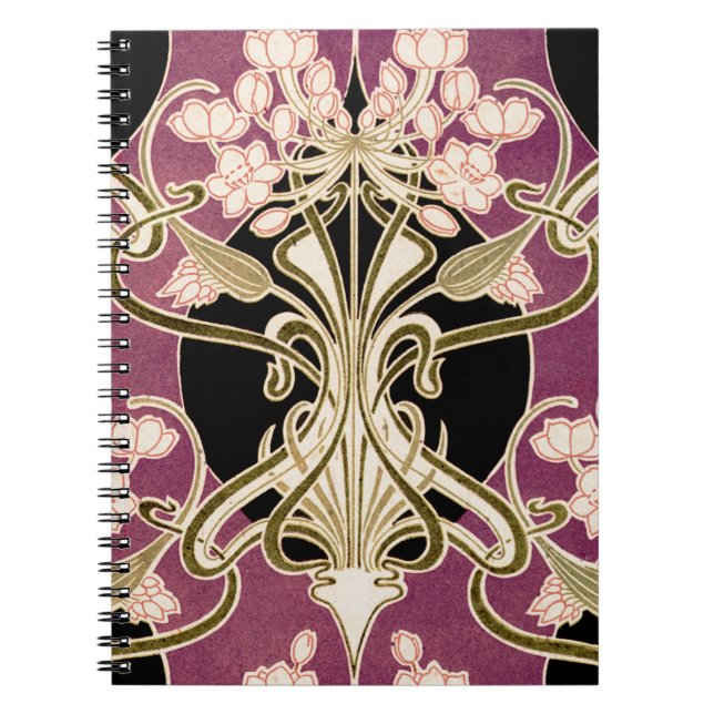 Art nouveau mönster #2 anteckningsbok (Framsidan)