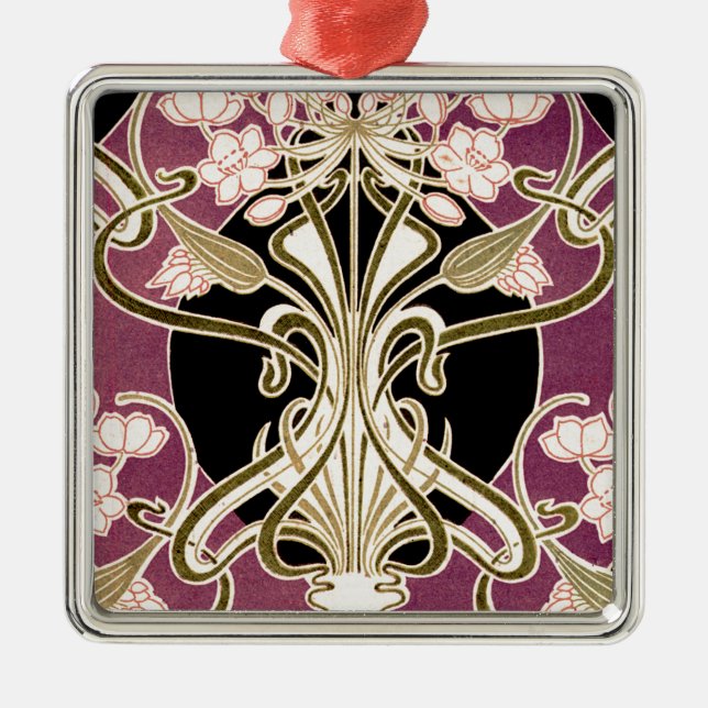 Art nouveau mönster #2 julgransprydnad metall (Framsidan)