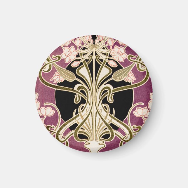 Art nouveau mönster #2 magnet (Framsidan)